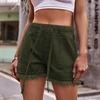 Denim Shorts For Women With Elastic Waistband And Pockets Summer Streetwear Style