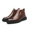 Ретро ботинки челси для мужчин Высококачественная кожа Формальная рабочая обувь Британский стиль Мужские ботильоны Деловой броги Короткие ботинки