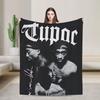 Плед из фланели с изображением рэпера Тупака 2pac, хип-хоп, супер теплый плед для путешествий на открытом воздухе, одеяло для спальни