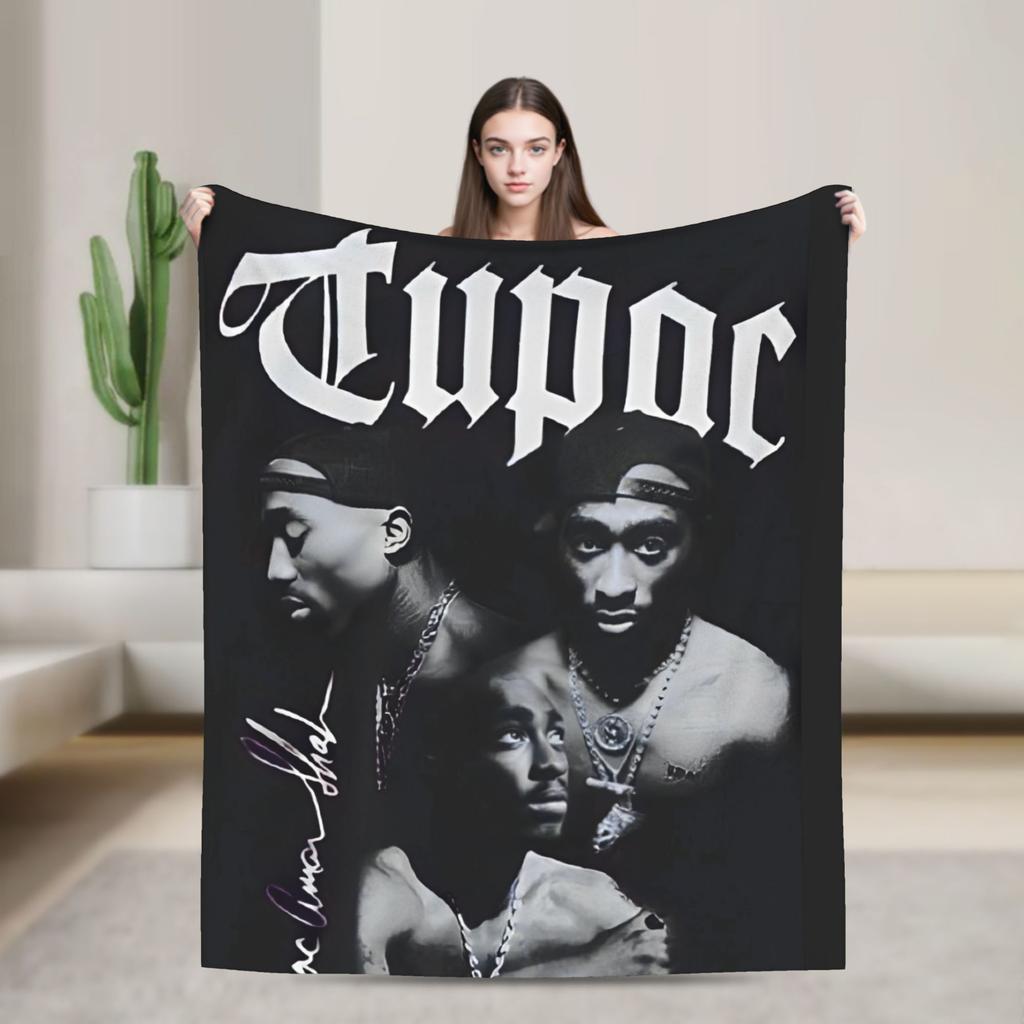 Плед из фланели с изображением рэпера Тупака 2pac, хип-хоп, супер теплый плед для путешествий на открытом воздухе, одеяло для спальни