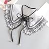 Embroidery Fake Collar Women Detachable Collars Big Lapel White False Collar Shirt Shawl Kragen Sahte Yaka Kraagje Nep Dames