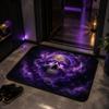 VIKAMA Gothic-style Skull Entry Floor Mat for Halloween Home Decoration Soft and Slip-resistant Bathroom and Kitchen Floor Mat