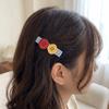 2 pcs/set Color Block Button Hair Clips Resin Side Clip Boho Hairpin  Gift