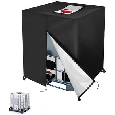 Bâche Pour Cuve IBC 1000 L 210D - Couvre-réservoir anti-UV Anti-poussière Noir 120x110x116 Cm