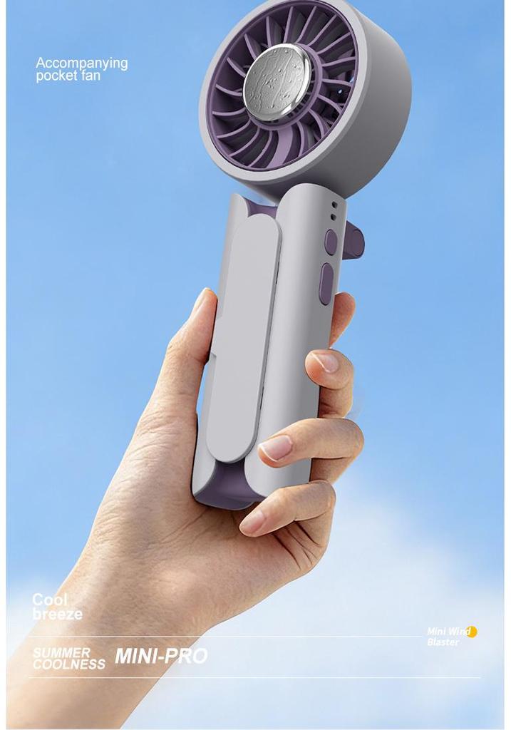2026 Clip-on Umbrella Fan with Ice Pack: Portable, Long-lasting Battery, Folding Design for Outdoor Camping and Cooling