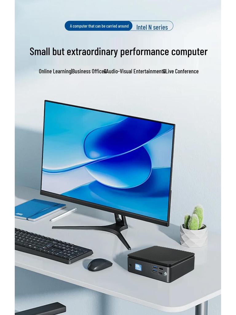 12th Gen N100 Mini PC: 4K Dual-Screen Industrial Control Desktop for Home & Office