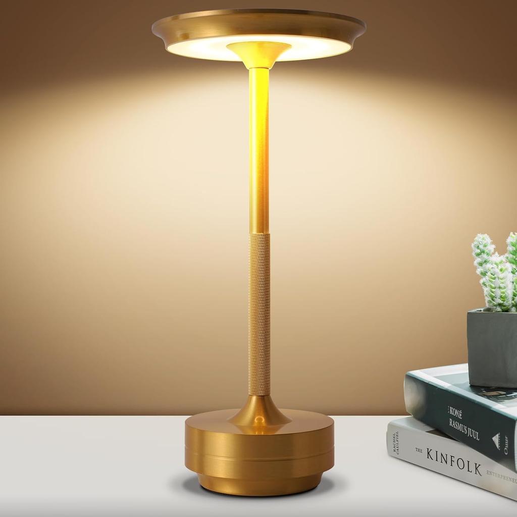 Aluminum Alloy LED Lamp Night Light Infinitely Dimmable Atmosphere Retro Portable Cordless Rechargeable Touch Desk Lamp For Bar