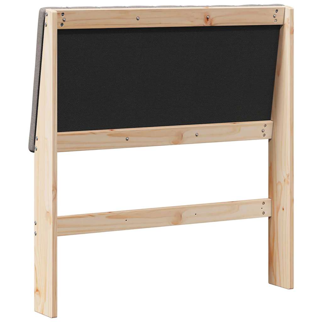 Upholstered Headboard Taupe 90 cm Solid Pine Wood