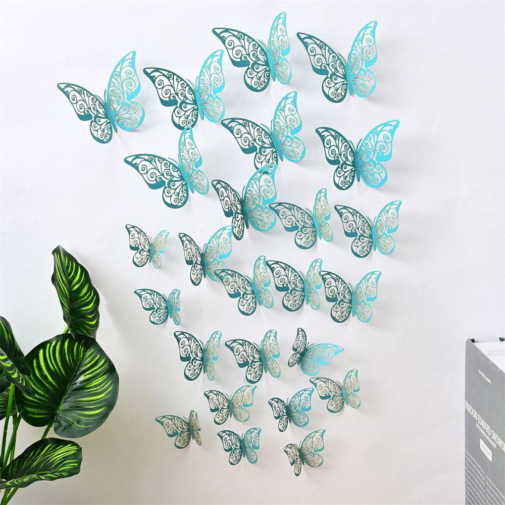 Butterflies Art Hollow Butterflies Decals 3D Butterfly Stickers Wall Decals Wall Art Decor