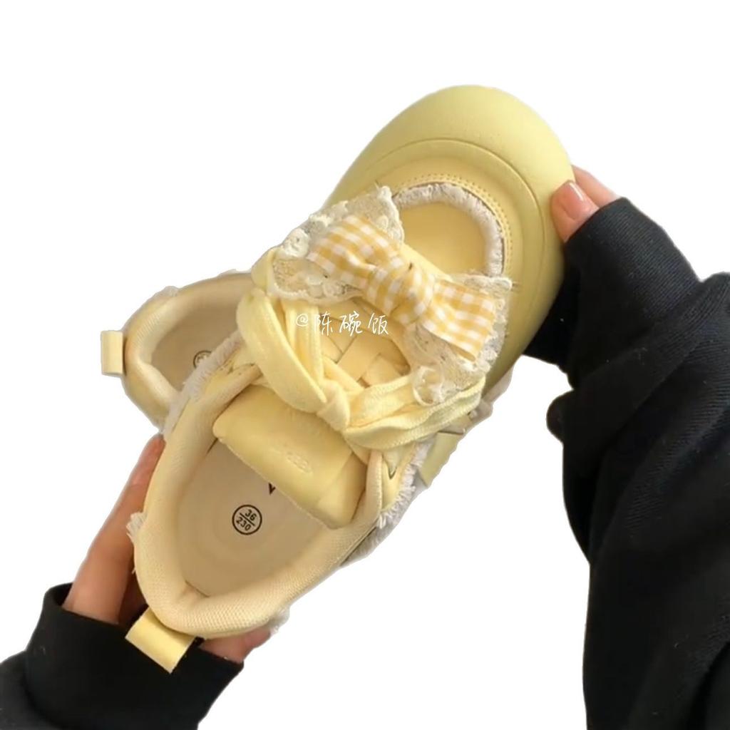 Чжао Рут кампус ветер большеголовые туфли круглый носок толстая подошва туфли весна новинка нишевые универсальные туфли-хлебцы