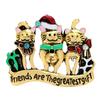 New Enamel Funny Cartoon 3 Cats Christmas Brooch Pin Cute Animal Alloy Jewelry Gifts For Good Friends