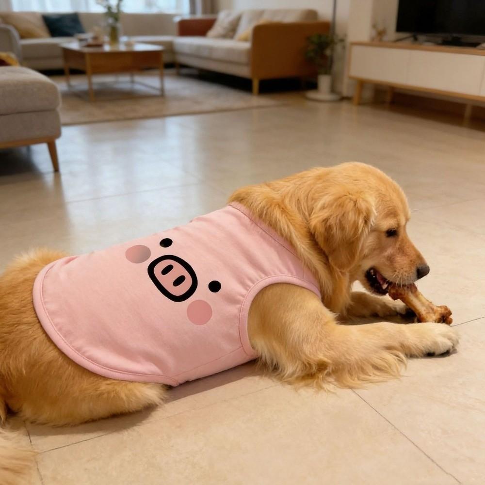 Lightweight Dog Tank Top Cartoon Print Pet Cooling Vest Cute Style Sleeveless T-Shirt Travel