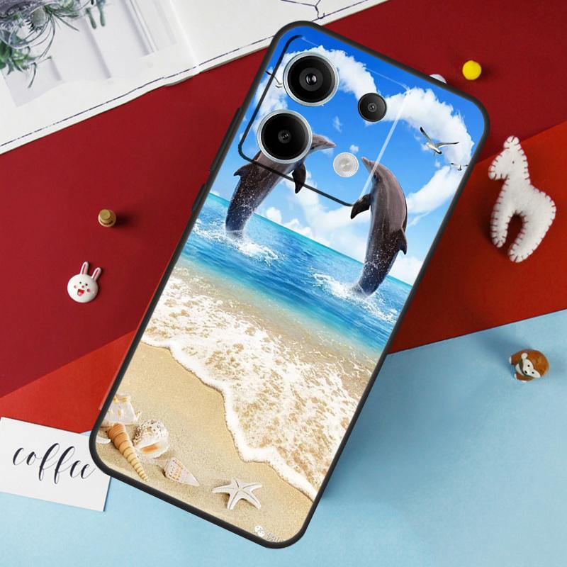 Чехол с животным Дельфин для Xiaomi Redmi Note 14 Pro 13 12 11 10 15 Pro Plus Redmi 15 14C 10C 12C 13C 15C