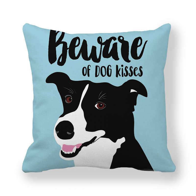 Cartoon Alphabet Dog Series Patterns Digital Printing Short Plush Pillow Covers For Car Sofa Office Cushion Cover Home Goods