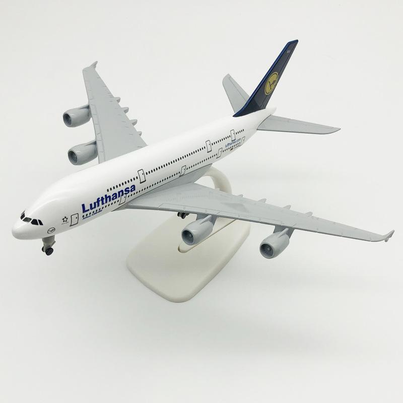 Германия Deutsche Lufthansa A380 Модель самолета из твердого металлического сплава 20 см Модель-симулятор Авиамодель Набор игрушек Игрушечный самолет Для