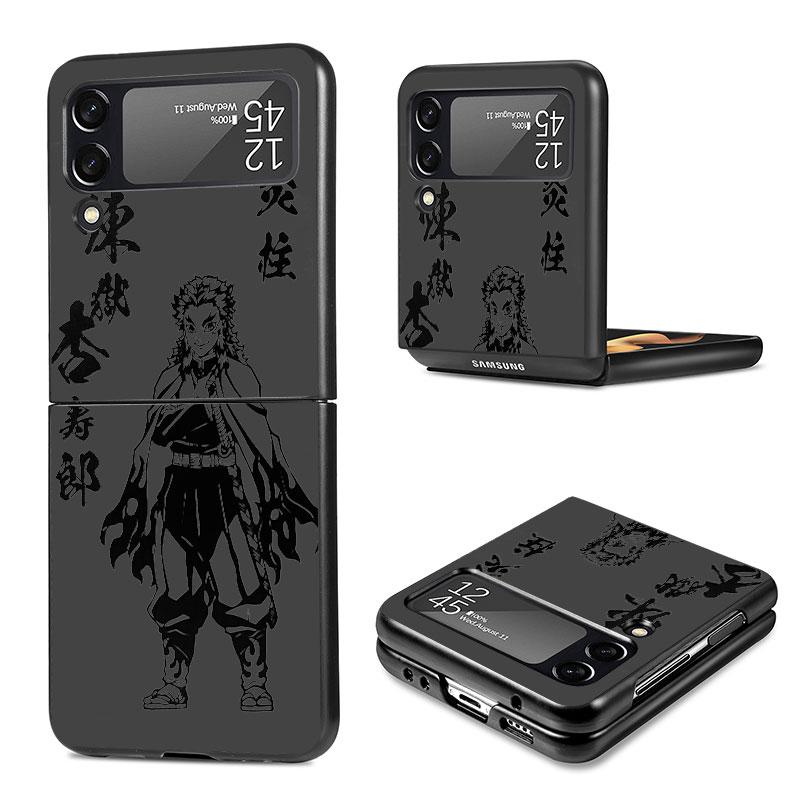 Чехол для Samsung Galaxy Zflip3 Zflip Z Flip 3 Z Flip 4 5g Flip3 Жесткий ПК аниме Kurama Demon Slayer Shell противоударный чехол