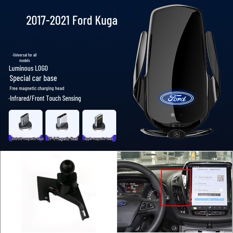 Магнитный беспроводной держатель для телефона с быстрой зарядкой для Ford Focus/Mondeo/Fiesta