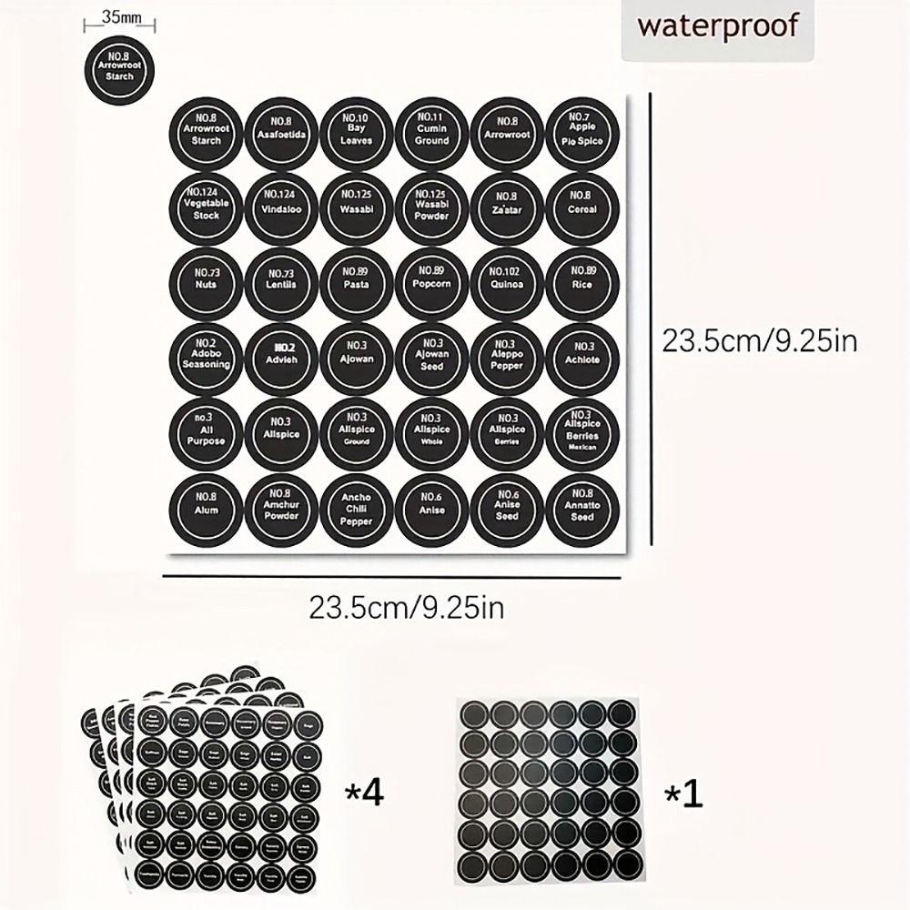 5 Sheets 180Pcs/set Blank Condiment Bottles Sticker Kitchen Storage Organizer Mason Jars Tags