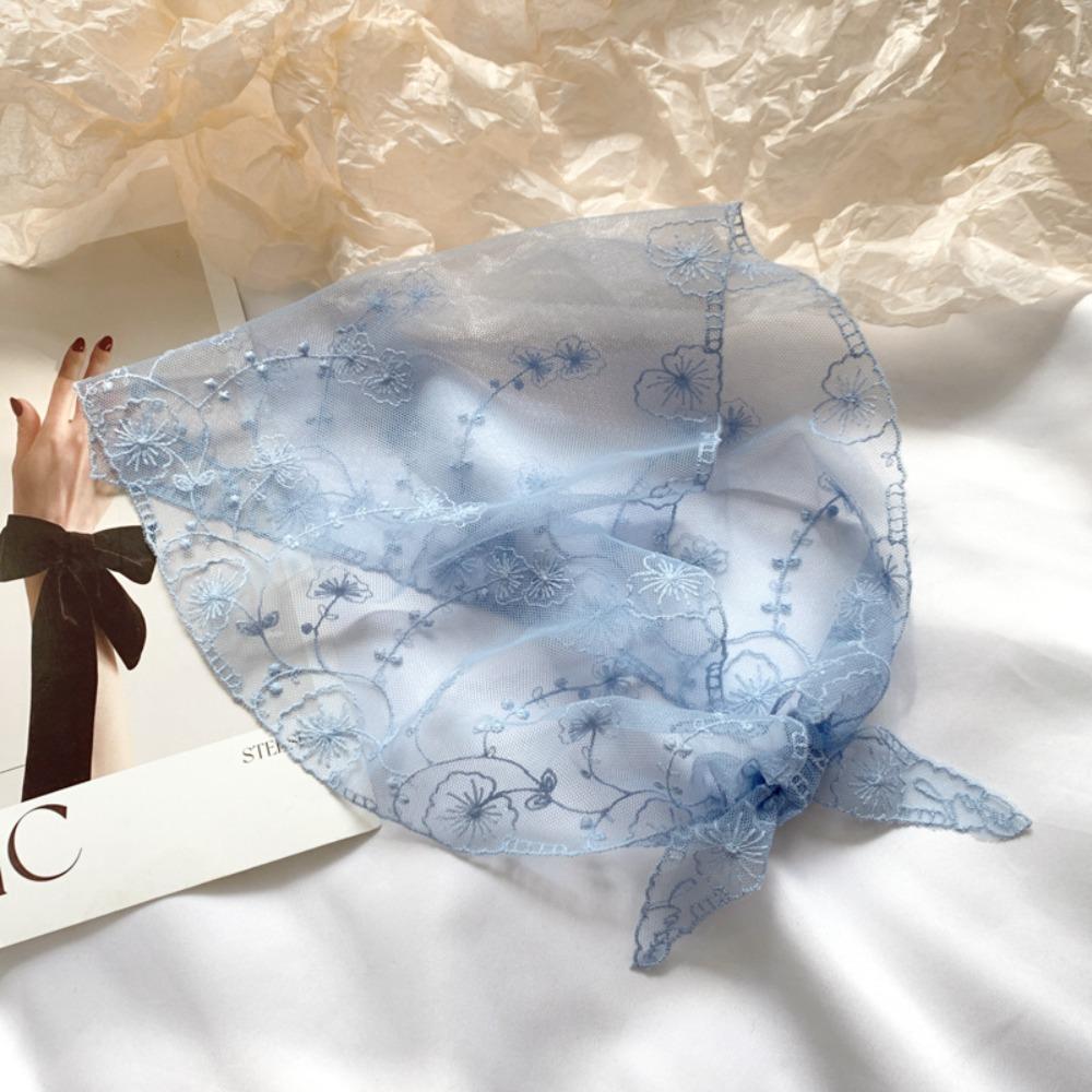 Embroidered Flower Shawl Elegant Headscarf Fashion Triangle Scarf Women