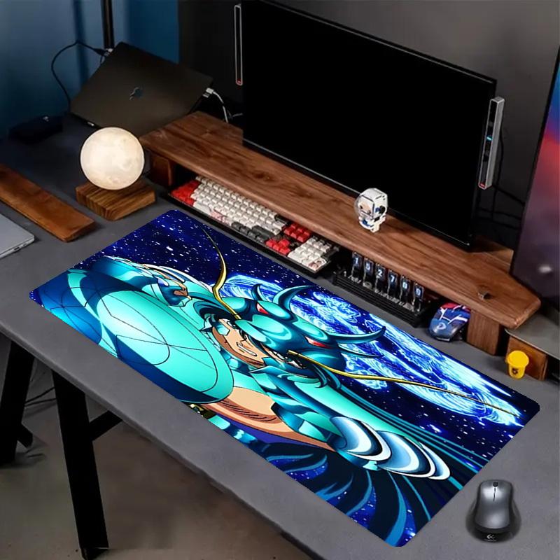 Saint Seiya Print Mouse Pad, Anti‑Slip Desktop keyboard Mat, for PC Laptop Gaming Working Daily Use, Cool Festival Surprise Gift