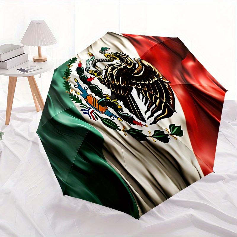 Eagle,Flag,Mexico Automatic Folding Umbrella 8 Ribs Lightweight Design, Durable Iron Frame, Compact and Portable, Ideal Birthday or Christm
