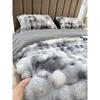 Fur Grade Bunny Cashmere Milk Fiber Four-Piece Set Winter Thicken Thermal Bedding
