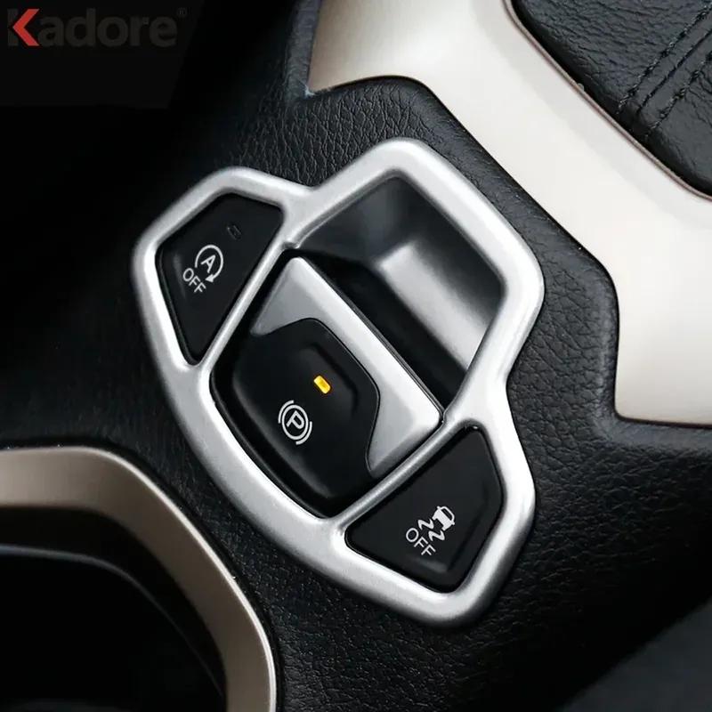 For Jeep Renegade 2014- Matte Car Center Console Electrical Park Hand Brake Handbrake Button Cover Trim Interior Accessories