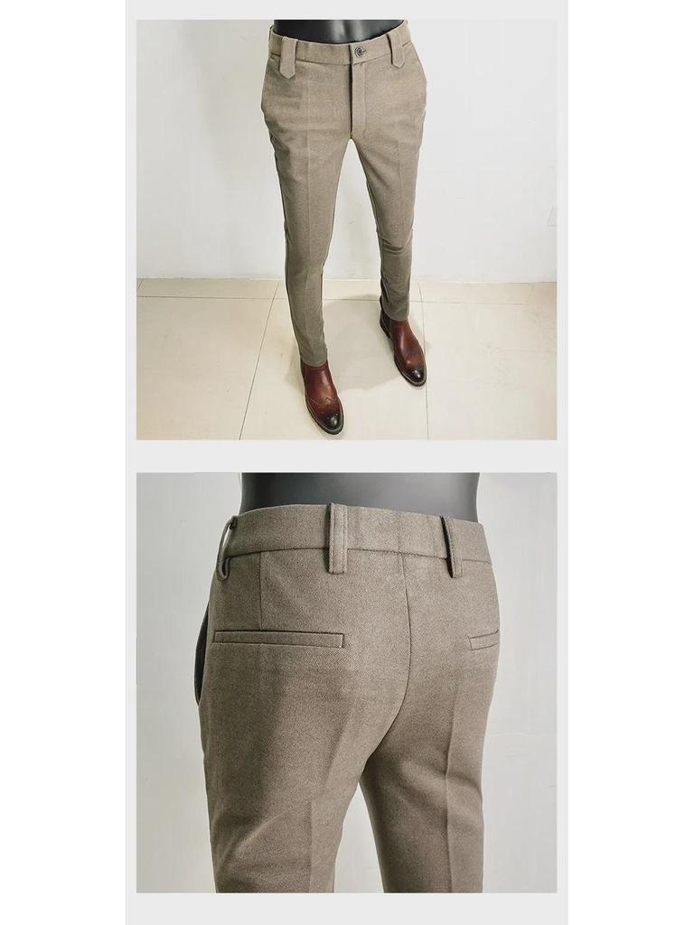 Мужские осенние брюки делового повседневного костюма приталенного кроя в корейском стиле 2022