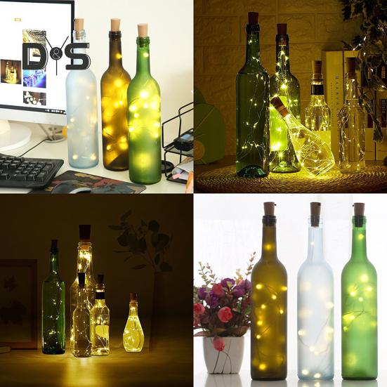 10 шт. светильников для винных бутылок с пробкой, супер яркие водонепроницаемые пробковые светильники на батарейках, романтические декоративные мини-светильники