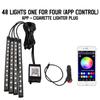 Автомобильная RGB-подсветка салона, светодиодные полосы под ноги с USB-зарядкой, автомобильные внутренние световые полосы, декоративная планка с управлением