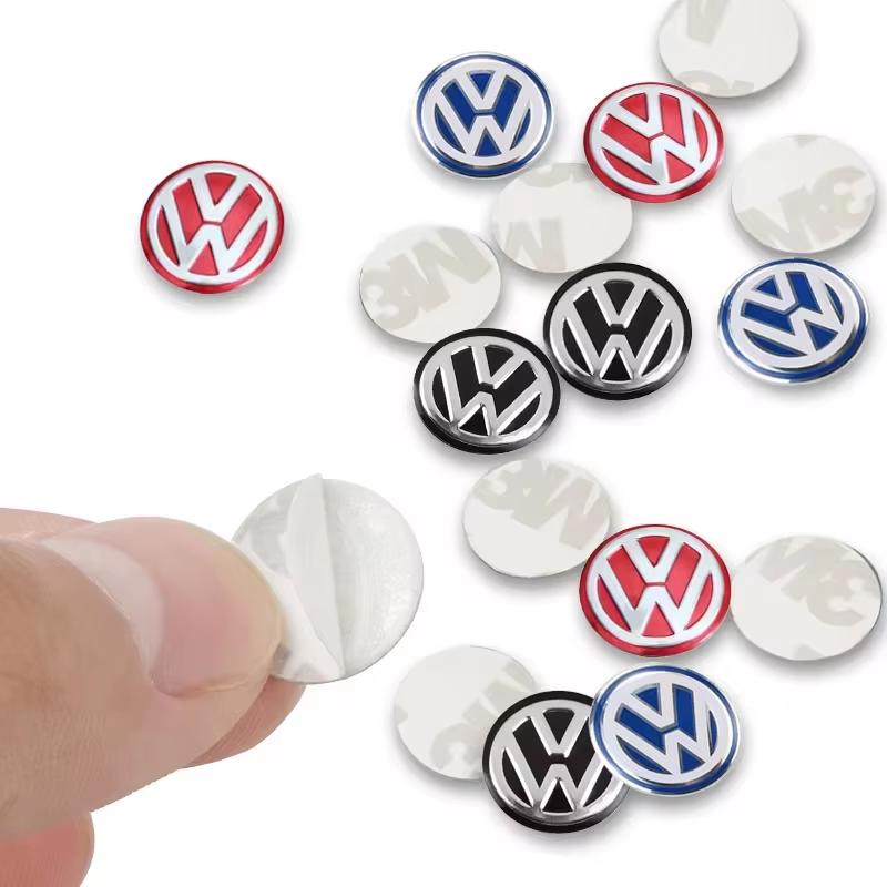Abcd1 Для VW GTI Polo Golf Passat Tiguan Arteon Touareg CC Taigo Caddy Je 5/10 шт. 14 мм Металлические наклейки-логотипы на значок эмблемы брелока автомобиля