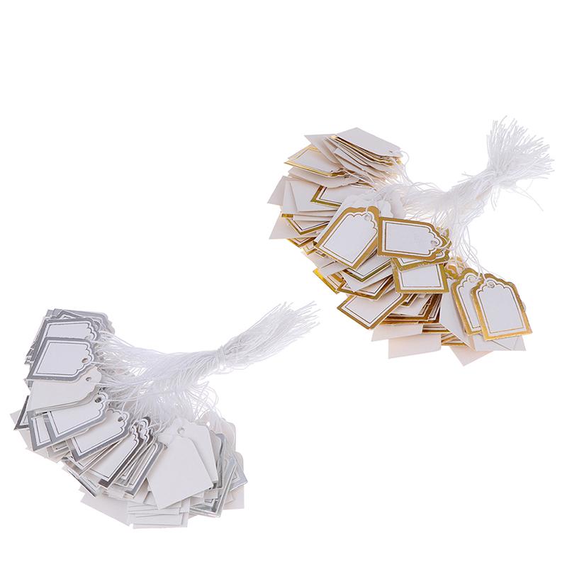 200 шт., этикетка с золотой каймой, шнурок для билетов, ювелирные изделия, ценники