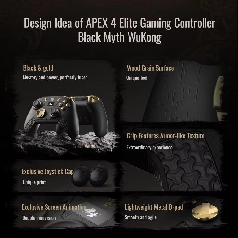 Gaming Controller APEX 4 Black Myth WuKong Force Feedback Trigger Wireless Gamepad For Mobile Phone PC TV Games Switch