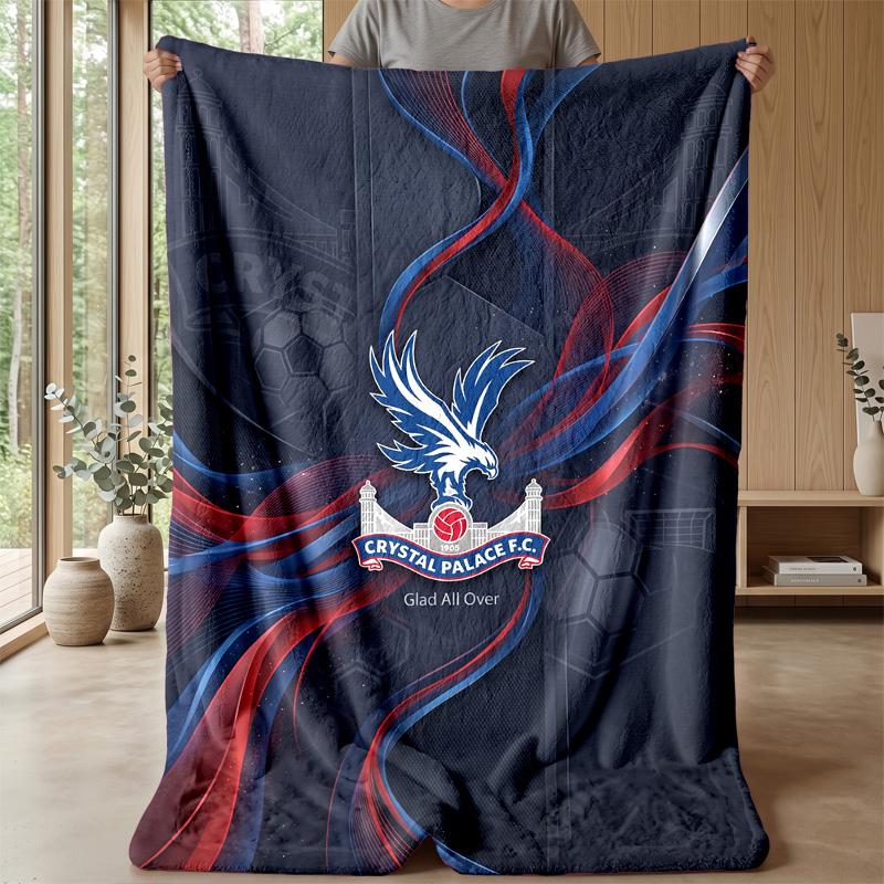 Crystal Palace Football Print Flannel Blanket, Soft Warm Lightweight Throw Blanket for Sofa Bed Camping