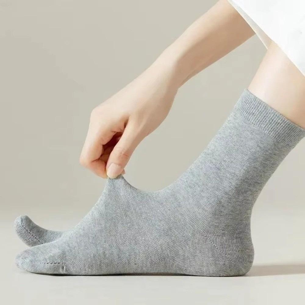 Thin Split Toe Sock Solid Color Mid-Calf Socks Japanese Style Tabi Toe Socks Girls