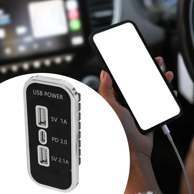 Быстрое автомобильное зарядное устройство USB Автомобильная зарядка Разветвитель питания для автомобиля со световым индикатором Универсальная станция автозарядки Автомобильный USB