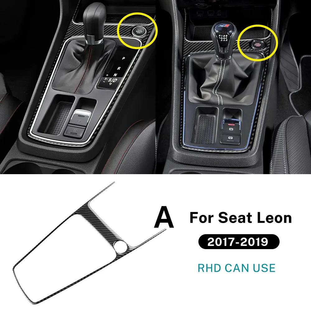 Carbon Fiber Gear Shift Panel Frame for Seat Leon 2017 2018 2019 Interior Accessories LHD RHD