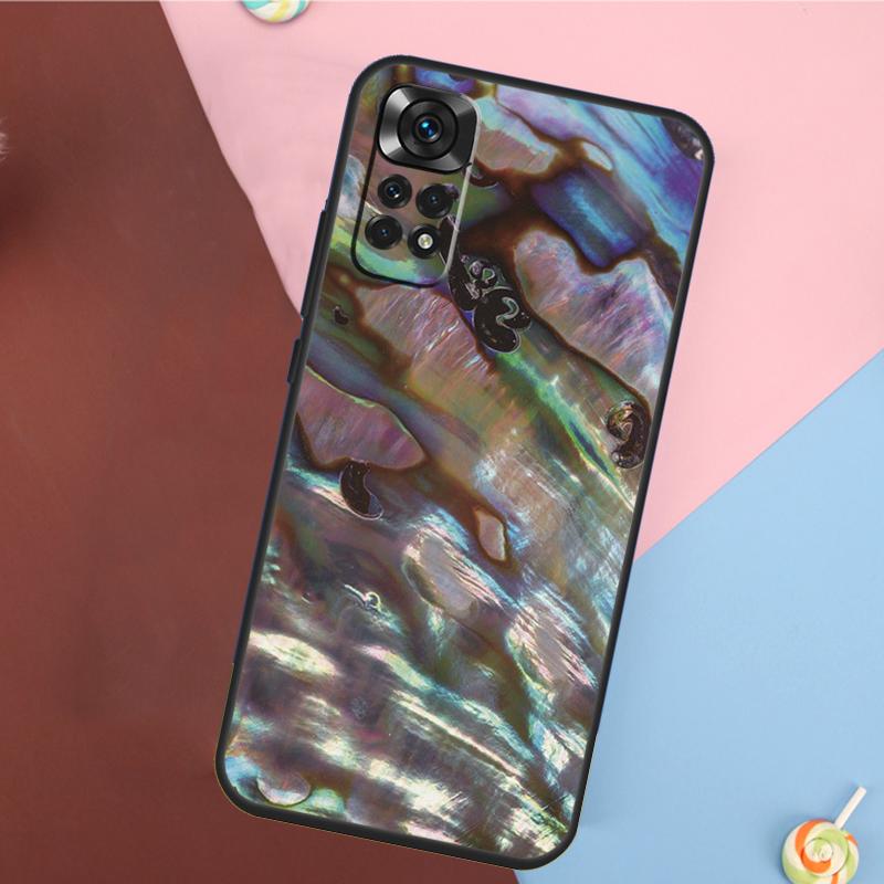 Чехол с текстурой раковины моллюска Абалон для Xiaomi Redmi Note 13 14 Pro 12 11 9 10 9S 10S 11S 12S Redmi 14C 10C 12C 13C