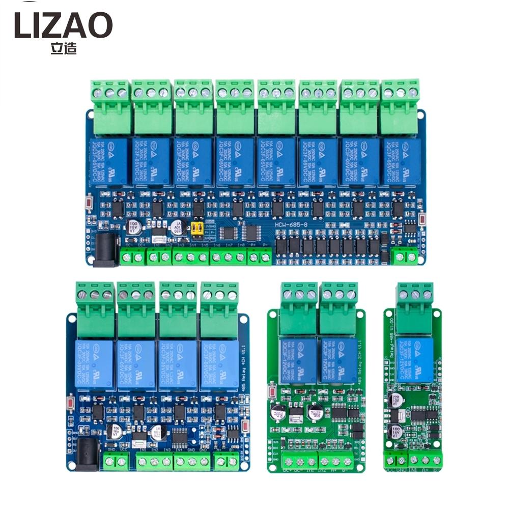 LIZAO 1V 11V Modbus RTU 1/1/1/8-канальный релейный модуль RS181 TTL-связь Многоканальная входная релейная плата для ПЛК управления