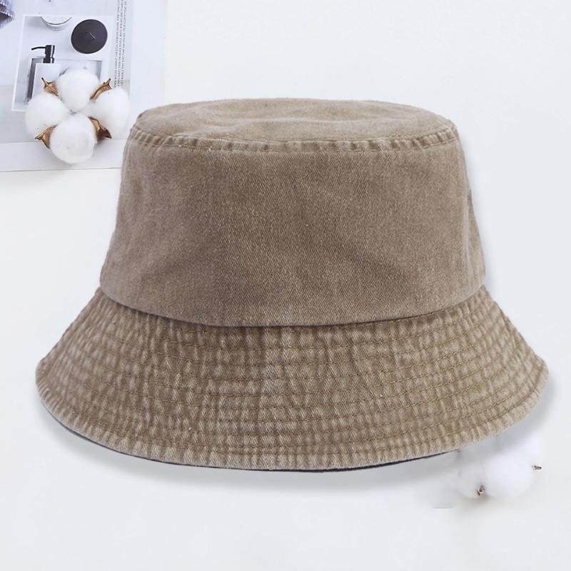 Washed Bucket Hat Men and Women Retro Summer Versatile Face Small Sunshade Bucket Hat Basin Hat Tide