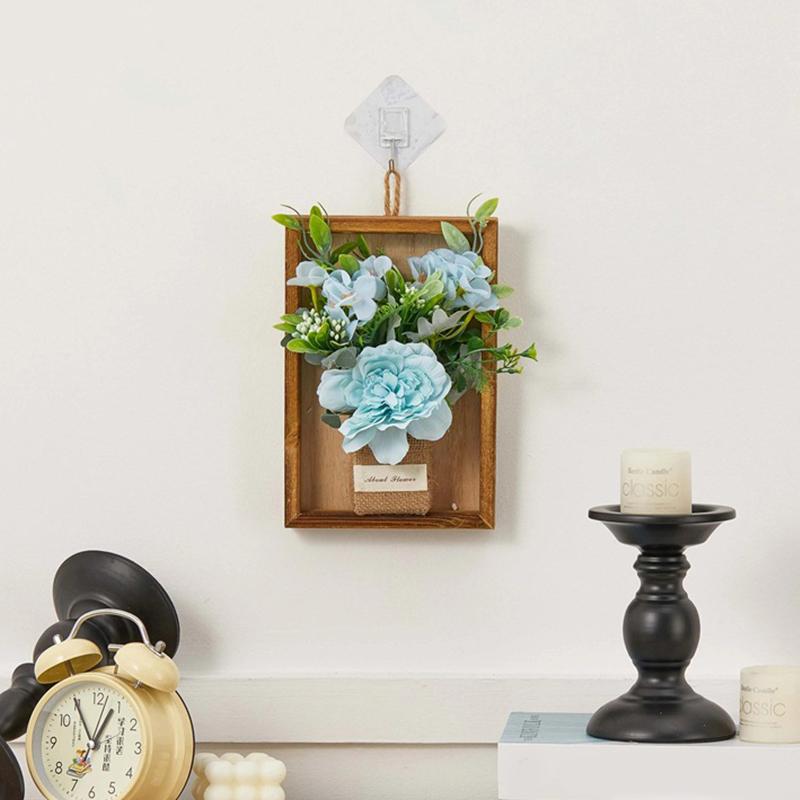 Подвесные цветочные украшения для гостиной Пластиковые настенные дверные поделки Искусственные растения Искусственные цветы Садовые украшения из дерева Украшения для дома