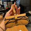 PU Leather Sunglasses Pouch with Keyring SunGlasses Holder Hanging Sunglasses  Eyewear Accessories