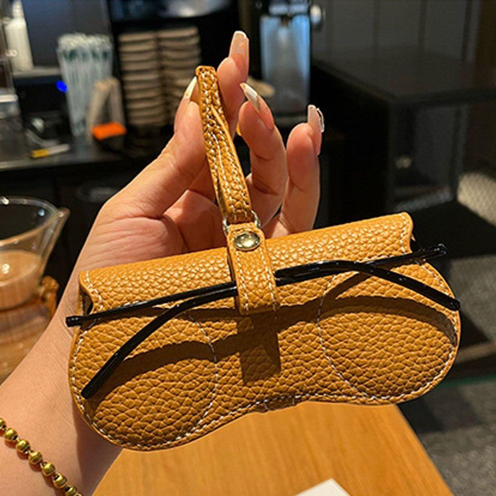 PU Leather Sunglasses Pouch with Keyring SunGlasses Holder Hanging Sunglasses  Eyewear Accessories