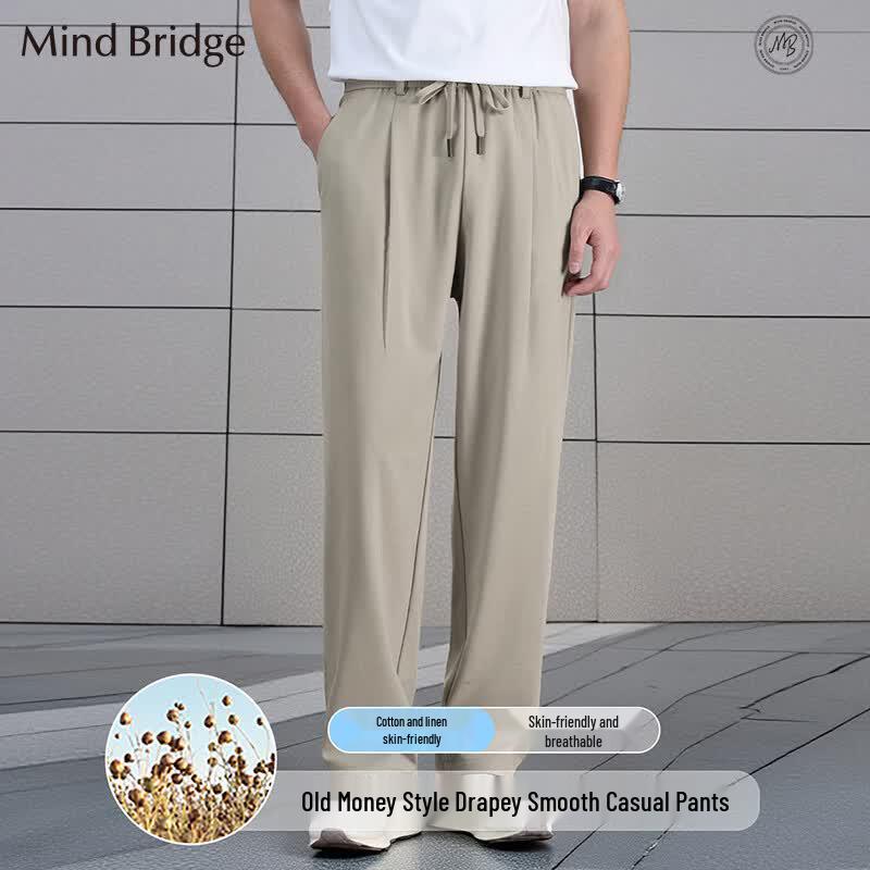 Мужские повседневные брюки Mind Bridge из смеси лиоцелла и льна на кулиске