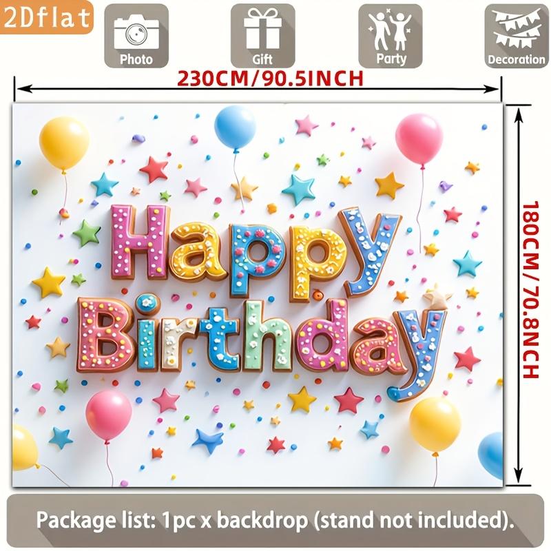 2D flat banner 1 piece send a banner polyester background fabric Happy Birthday.PMJ