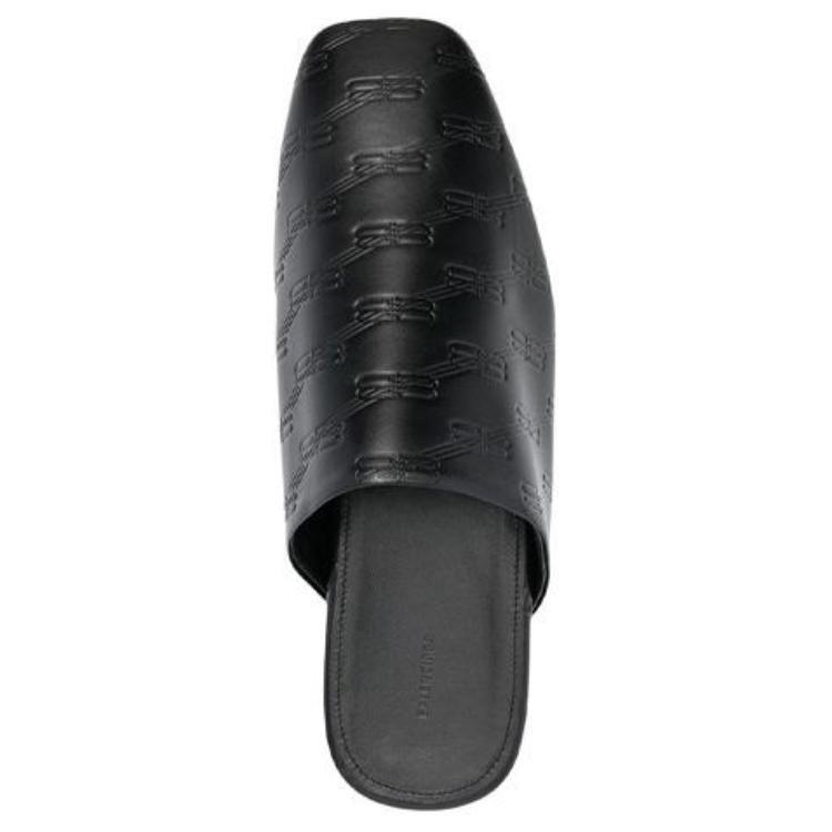 Balenciaga Leather Cosy BB Mules 'Black' Men's 743926WB7221000