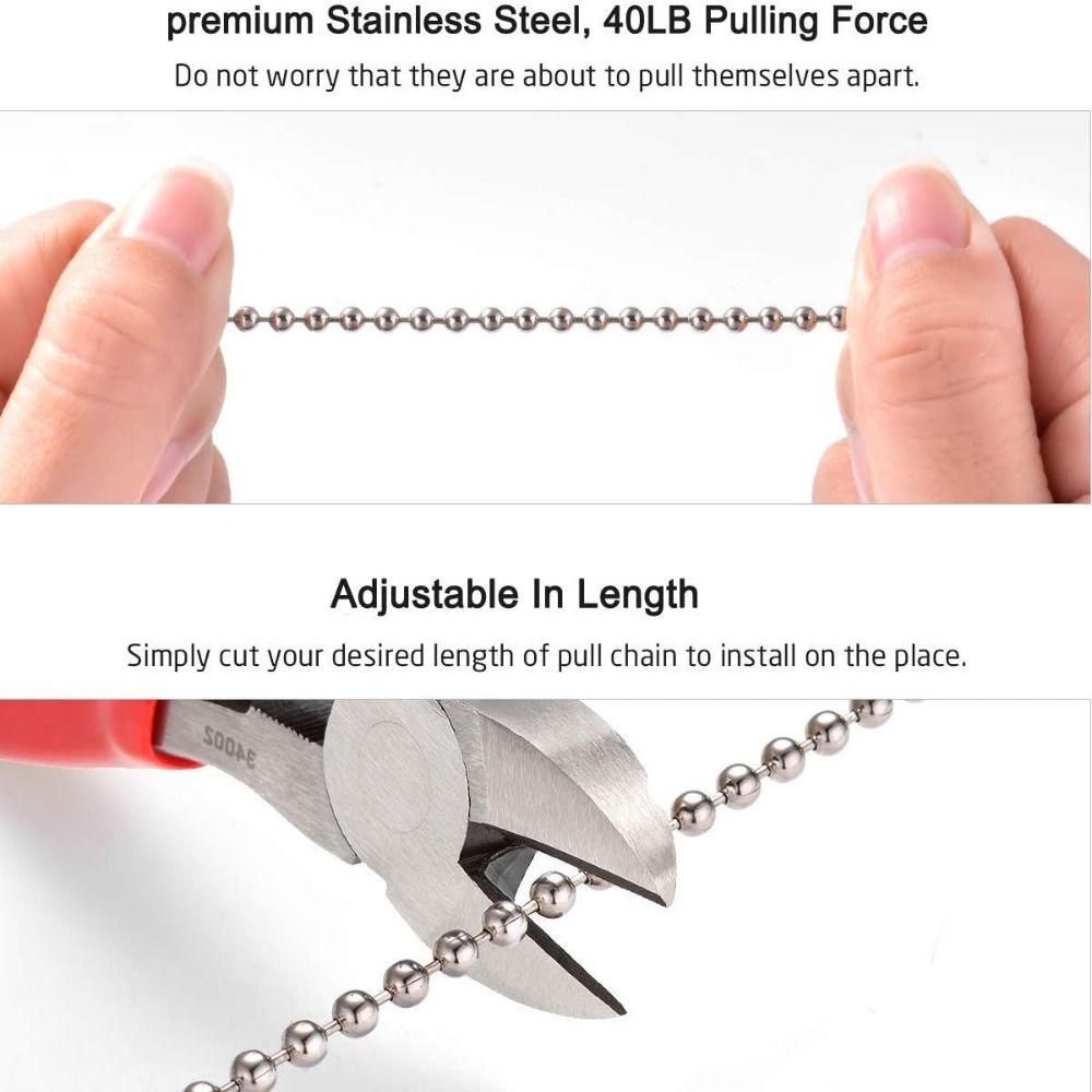 #6 Размер Цепочка-удлинитель из нержавеющей стали 3,2 мм Шариковая цепочка Вертикальные жалюзи