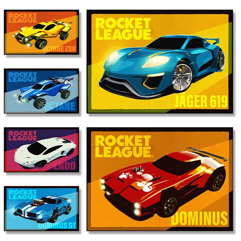 Игровые Постеры и Принты для Rocket League Неоновые Автомобильные Гонки Печать на Холсте Современное Настенное Искусство Картина для Гостиной Домашний Декор Подарки