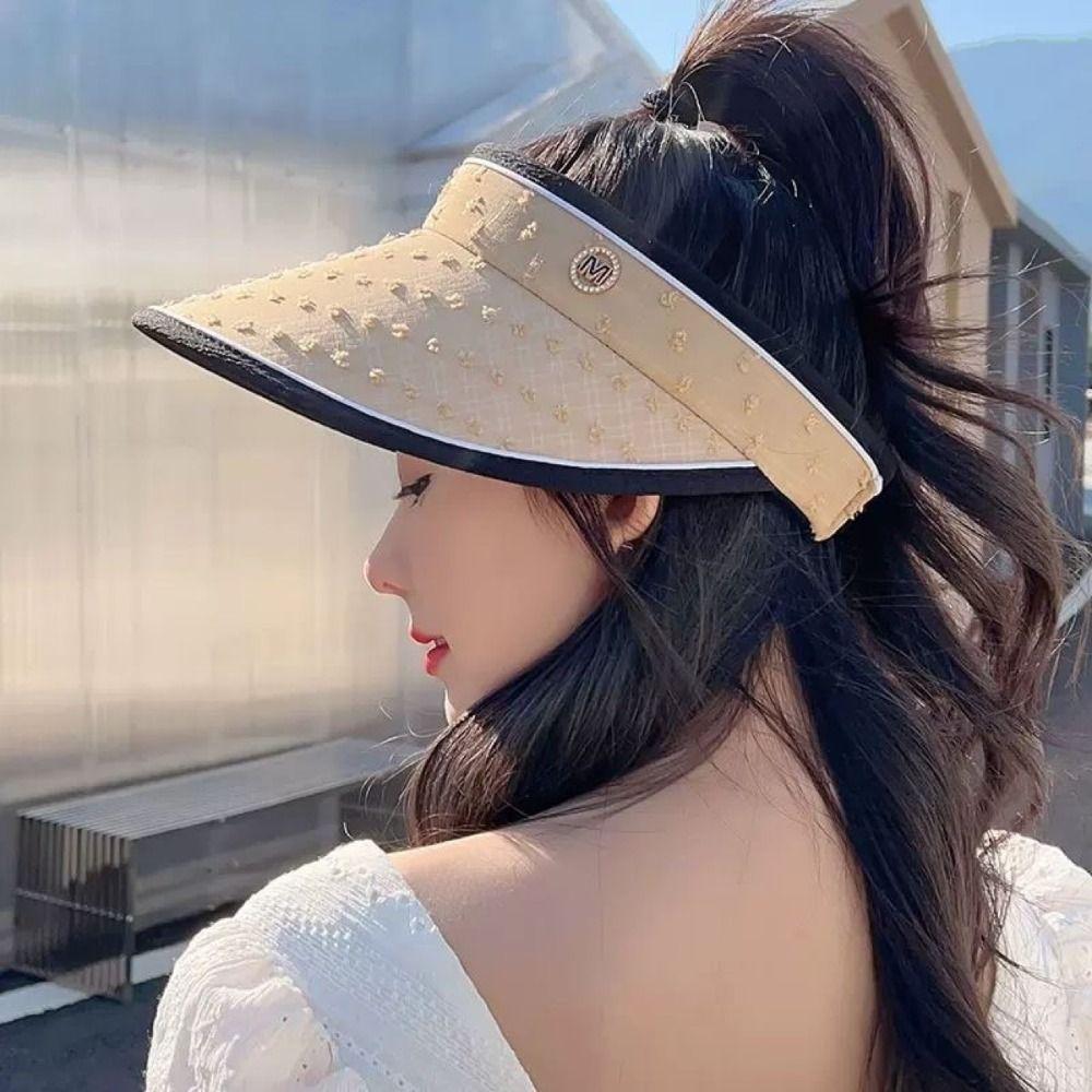 UV Protection Sunshade Hat Adjustable Sun Visor Hat New Ponytail Hat Women