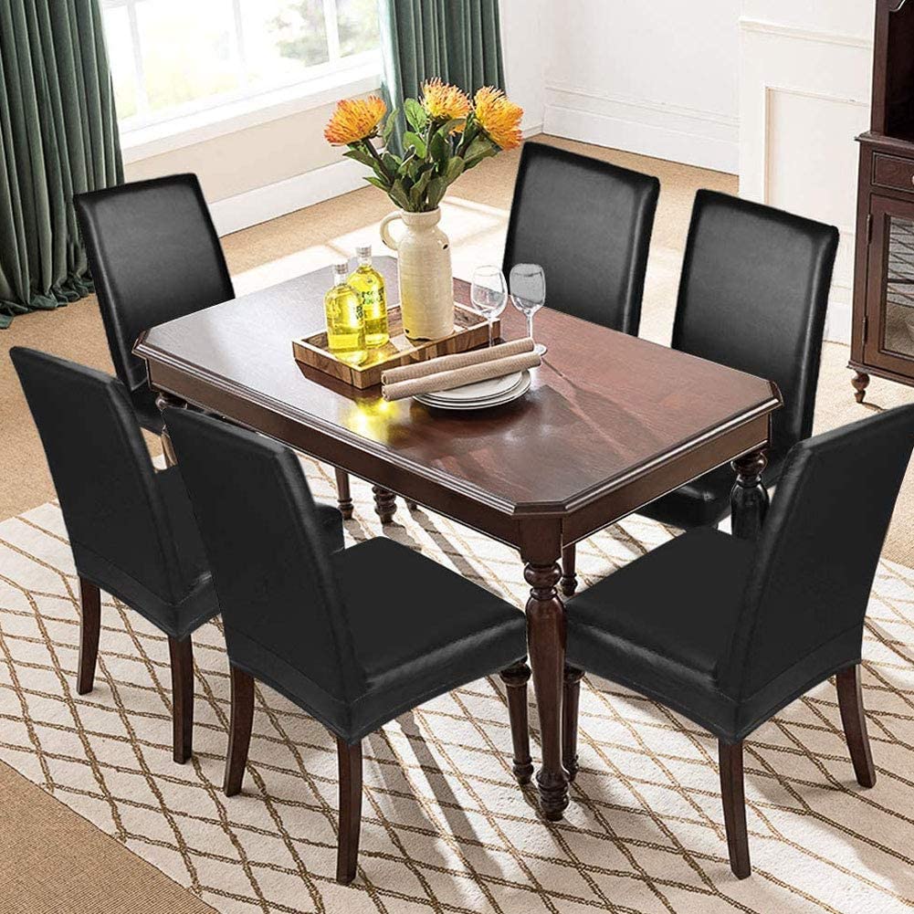 1 шт. Чехол на обеденный стул из искусственной кожи, водонепроницаемые чехлы на стулья для обеденной комнаты, офиса, банкета, дома, домашний декор